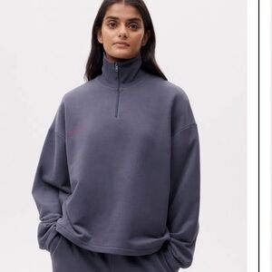 Pangaia Women's Charcoal Half-Zip Sweatshirt